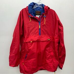 Stearns Dry Wear Size M Red & Blue Hoodie  Windbreaker Packable